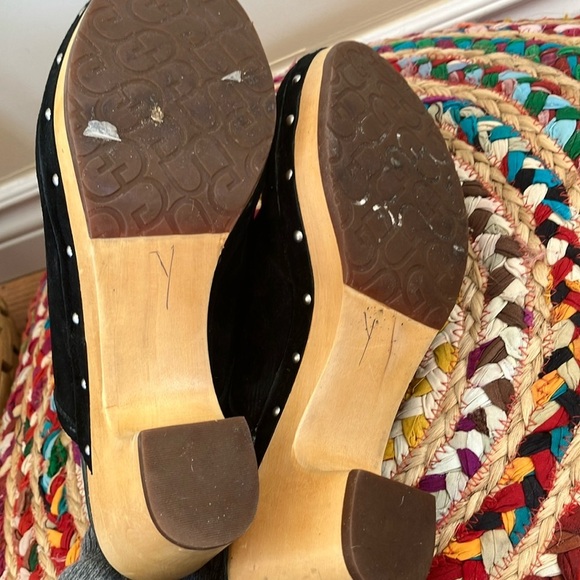 UGG Black Suede Slip-On Mules Clogs Shoes - Picture 8 of 8